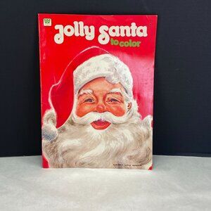 Vintage 1970 Whitman Jolly Santa To Color Coloring Book Florence Sarah Winship